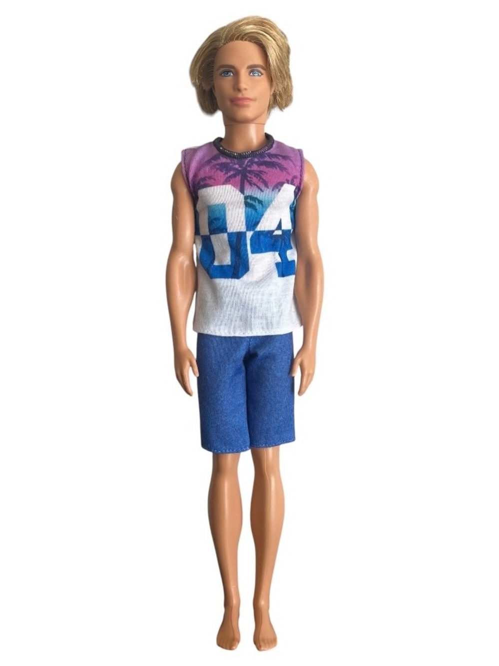 Mattel Barbie Ken Doll Blond Rooted Hair Blue Eyes Beach Tropical 2010 12 Inch